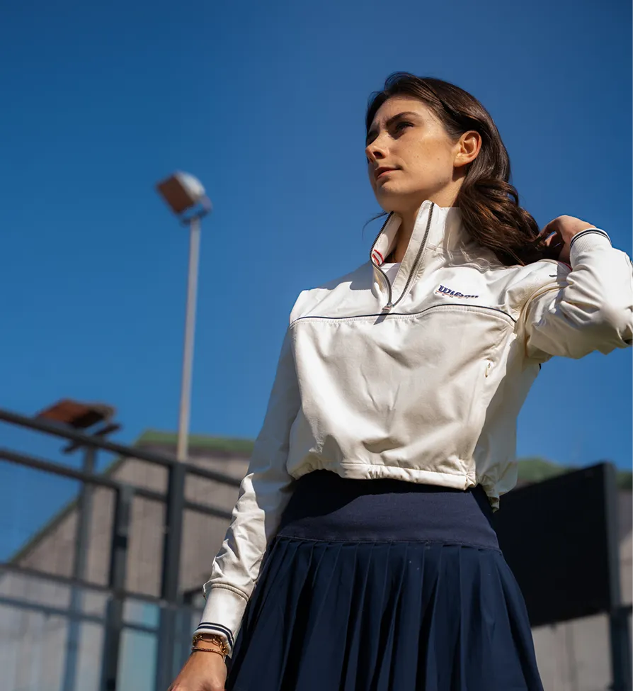 A woman on a padel court