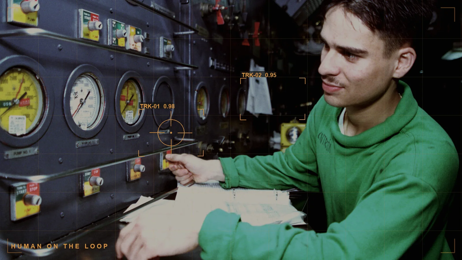 Human-on-the-loop supervision of AI, with a Torch.AI overlay (illustrative)