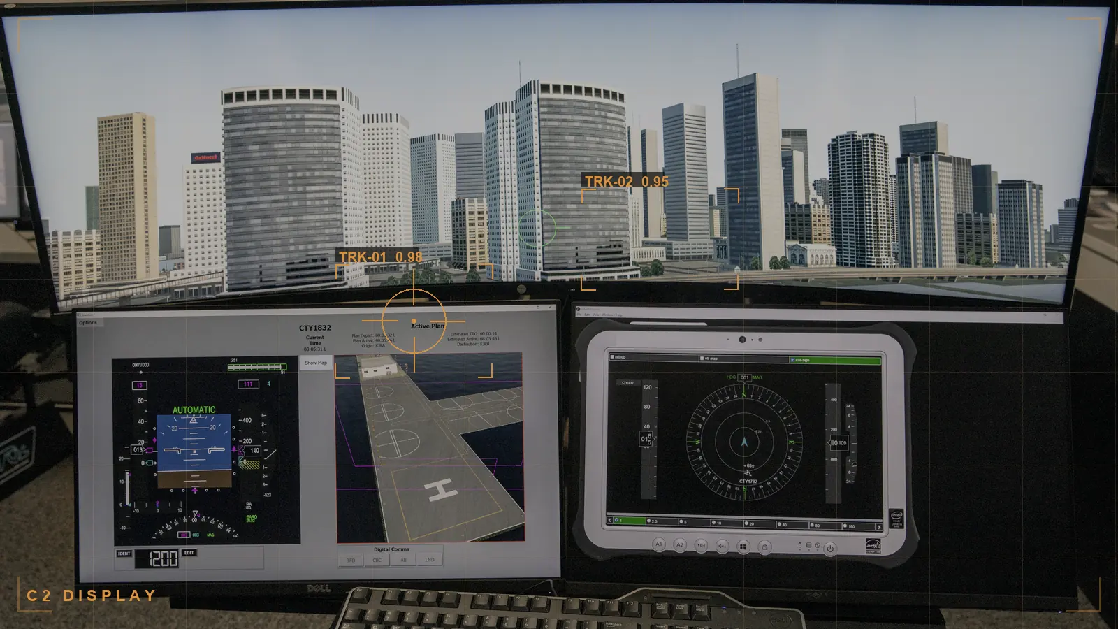 A command-and-control display, illustrating a common operating picture (illustrative)