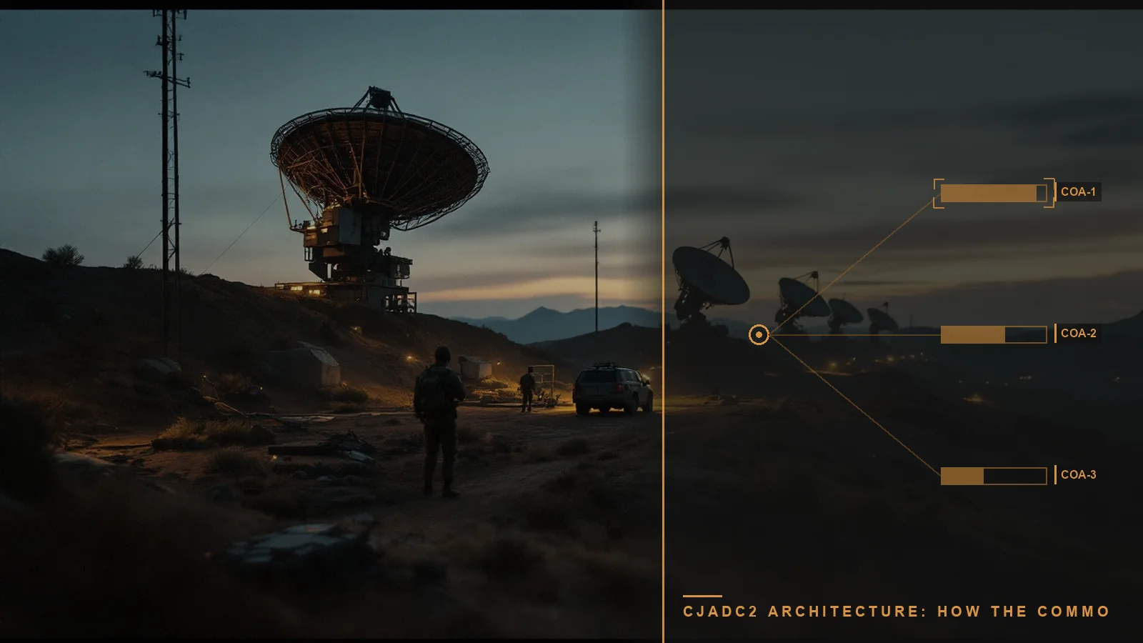 A joint command center, illustrating CJADC2 architecture (illustrative)