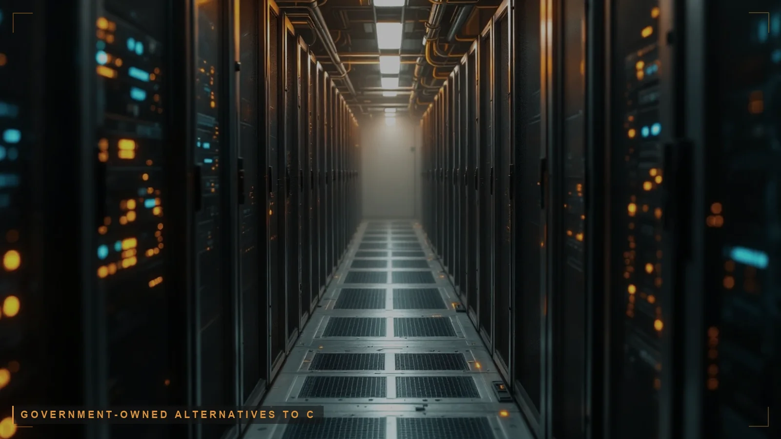 Critical infrastructure with an overlay, illustrating a government-owned alternative to commercial data platforms (illustrative)