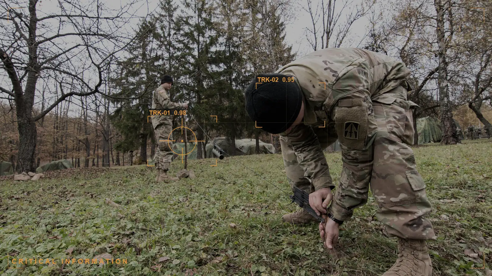 Protecting the indicators that reveal operations, with a Torch.AI overlay (illustrative)