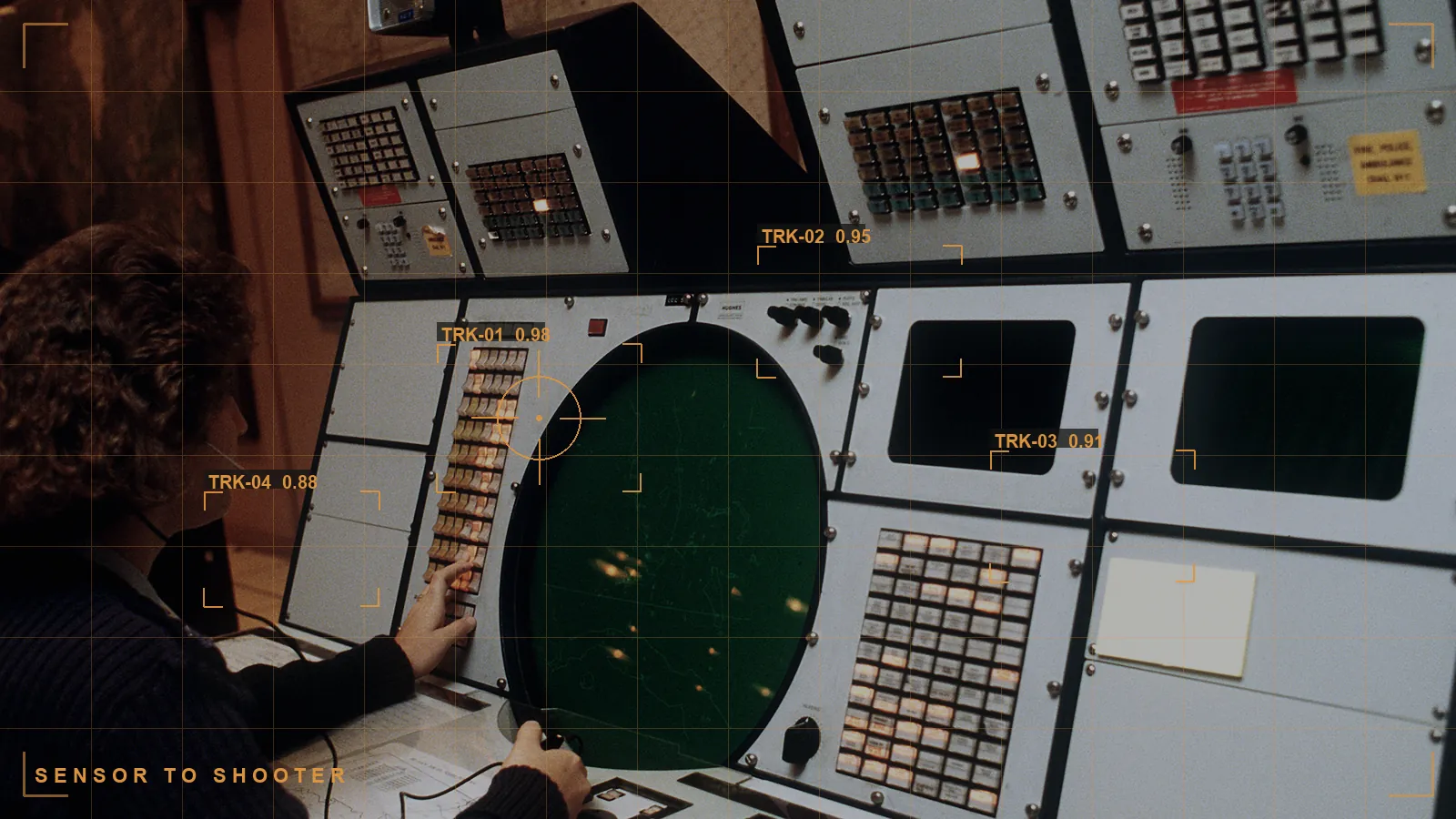 A command operations center with an overlay, illustrating sensor-to-shooter (illustrative)