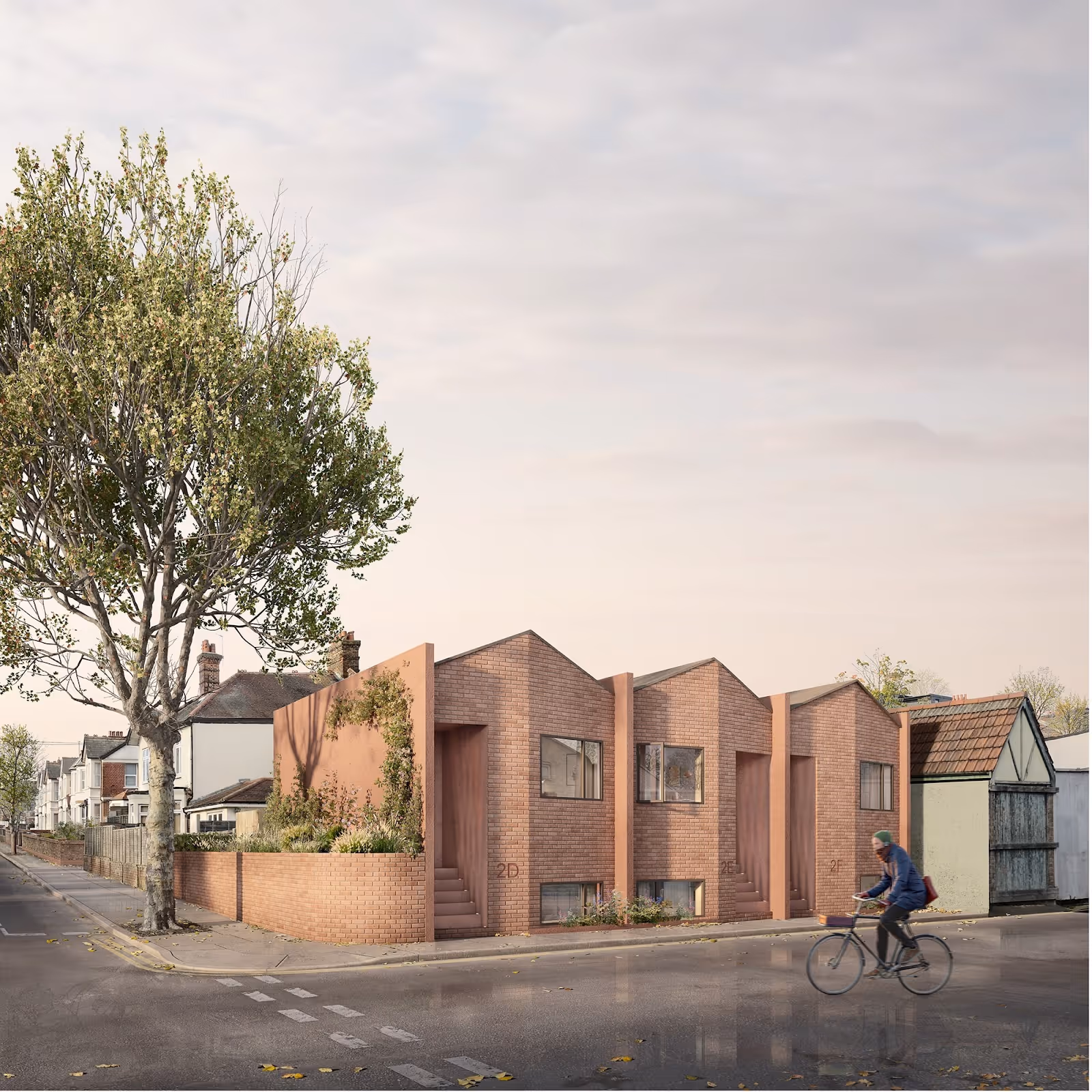 Lyndhurst Corner mews homes in Waltham Forest London featuring contemporary design that enhances local neighbourhood character.