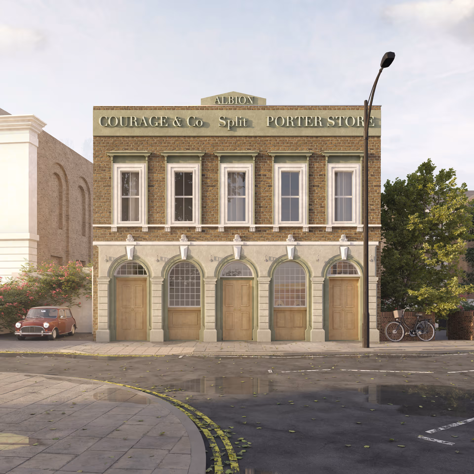 Front view of The Albion in Hackney, London.