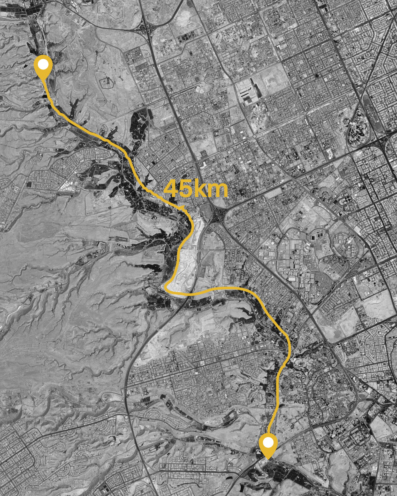 LANDSCAPE AND ARCHITECTURE COMBINE | 42km of trail, carved through the heart of Riyadh’s Wadi Hanifa.