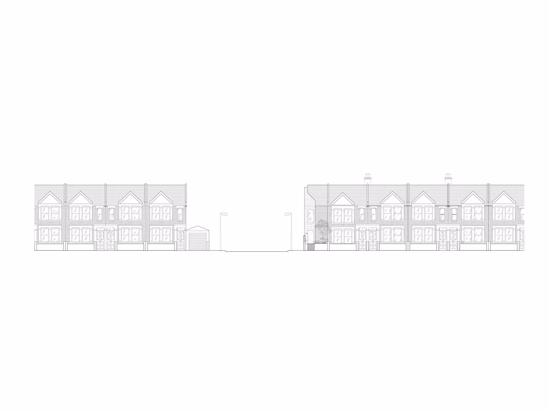 STREET-FACING FAÇADE | Showcasing seamless integration of contemporary design into Victorian Mews.