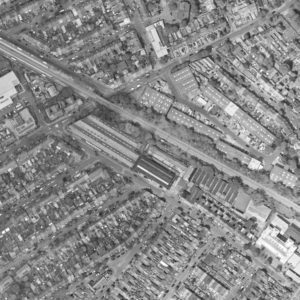 SITE CONTEX | Aerial view showing Norlington Works location within the surrounding Waltham Forest neighbourhood.