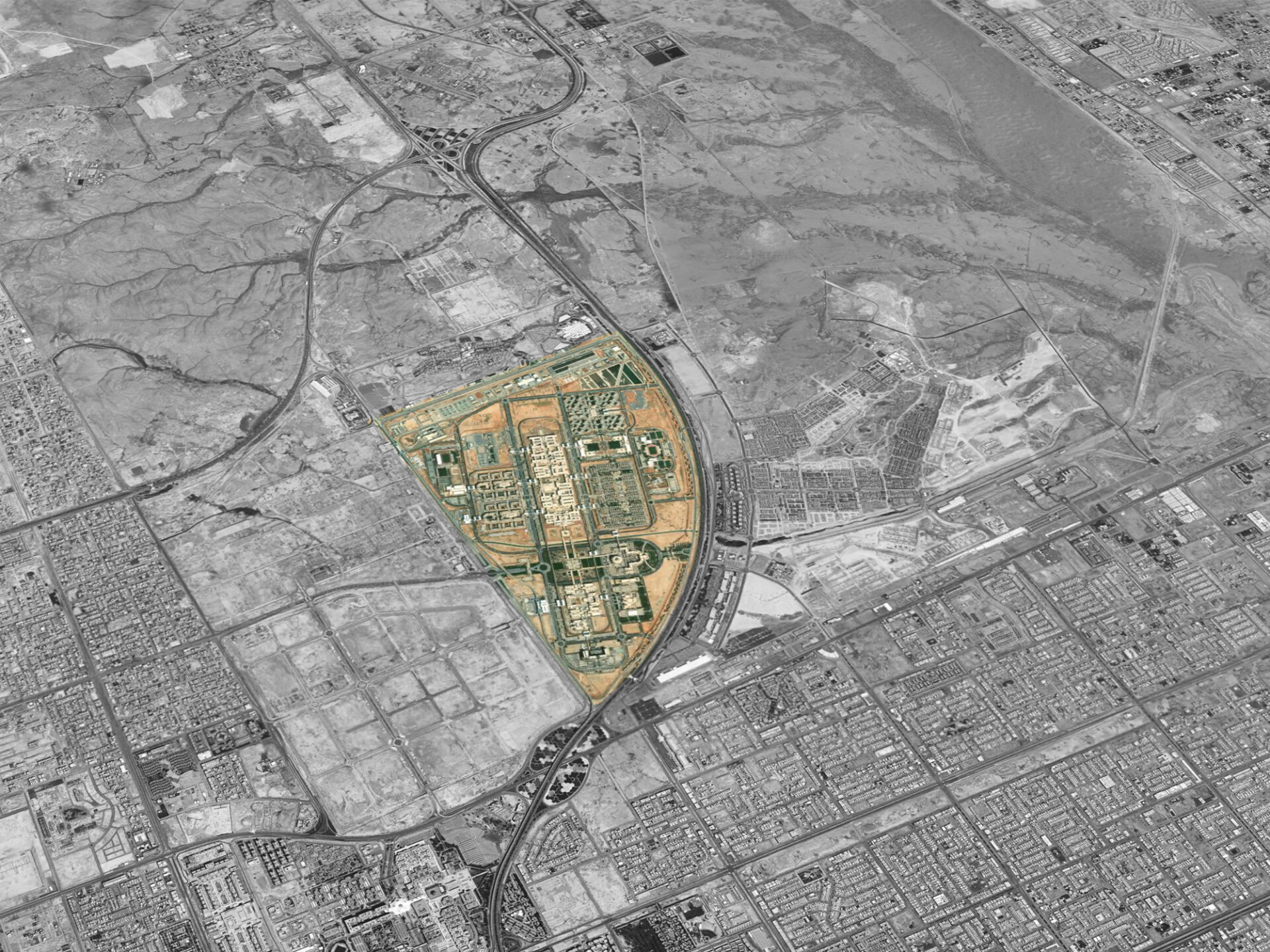 LOCATION HIGHLIGHT | Aerial view with site boundary marked.