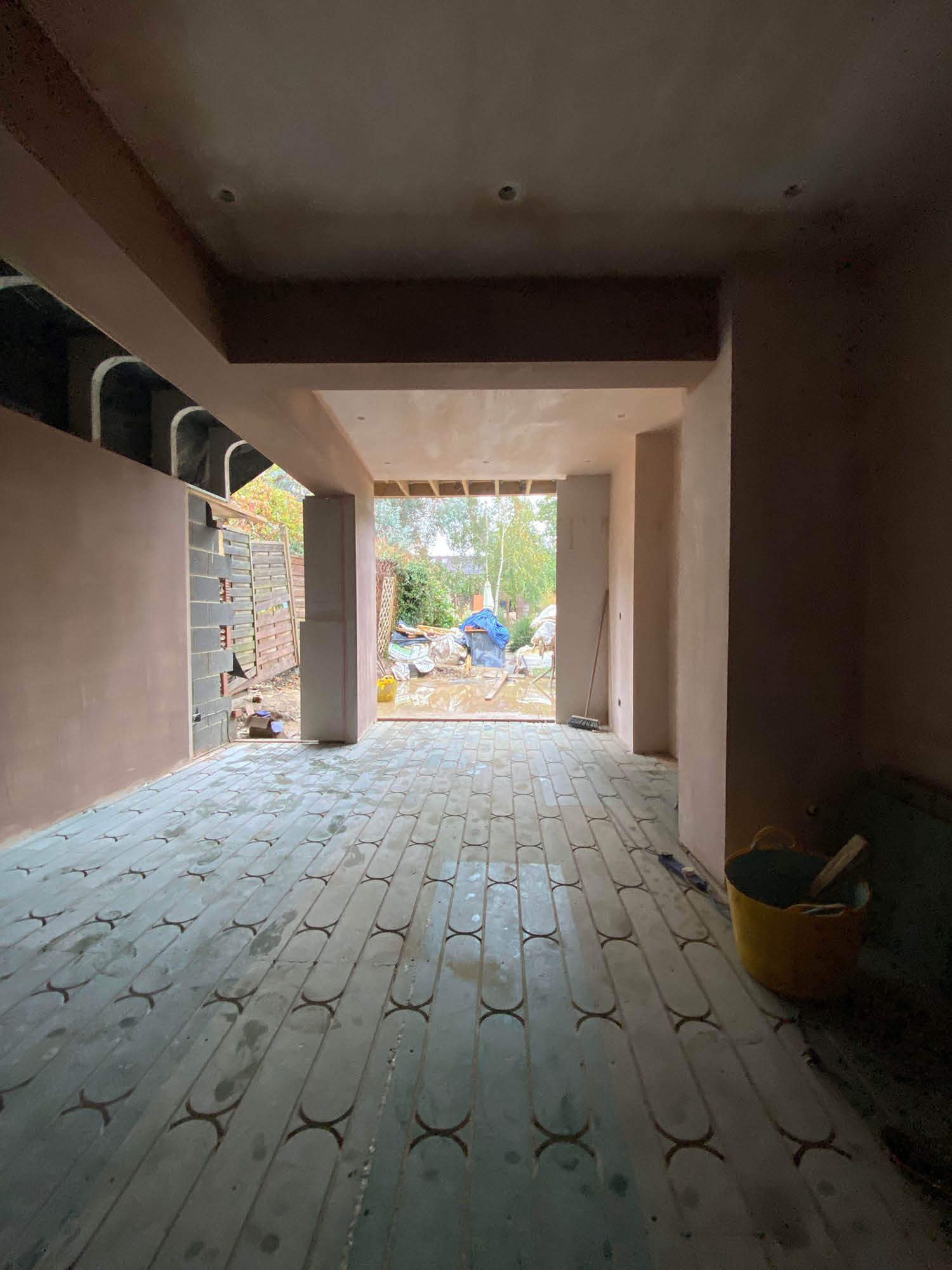 Work in progress | On-site photo showing ground floor refurbishment underway at Grove Park.