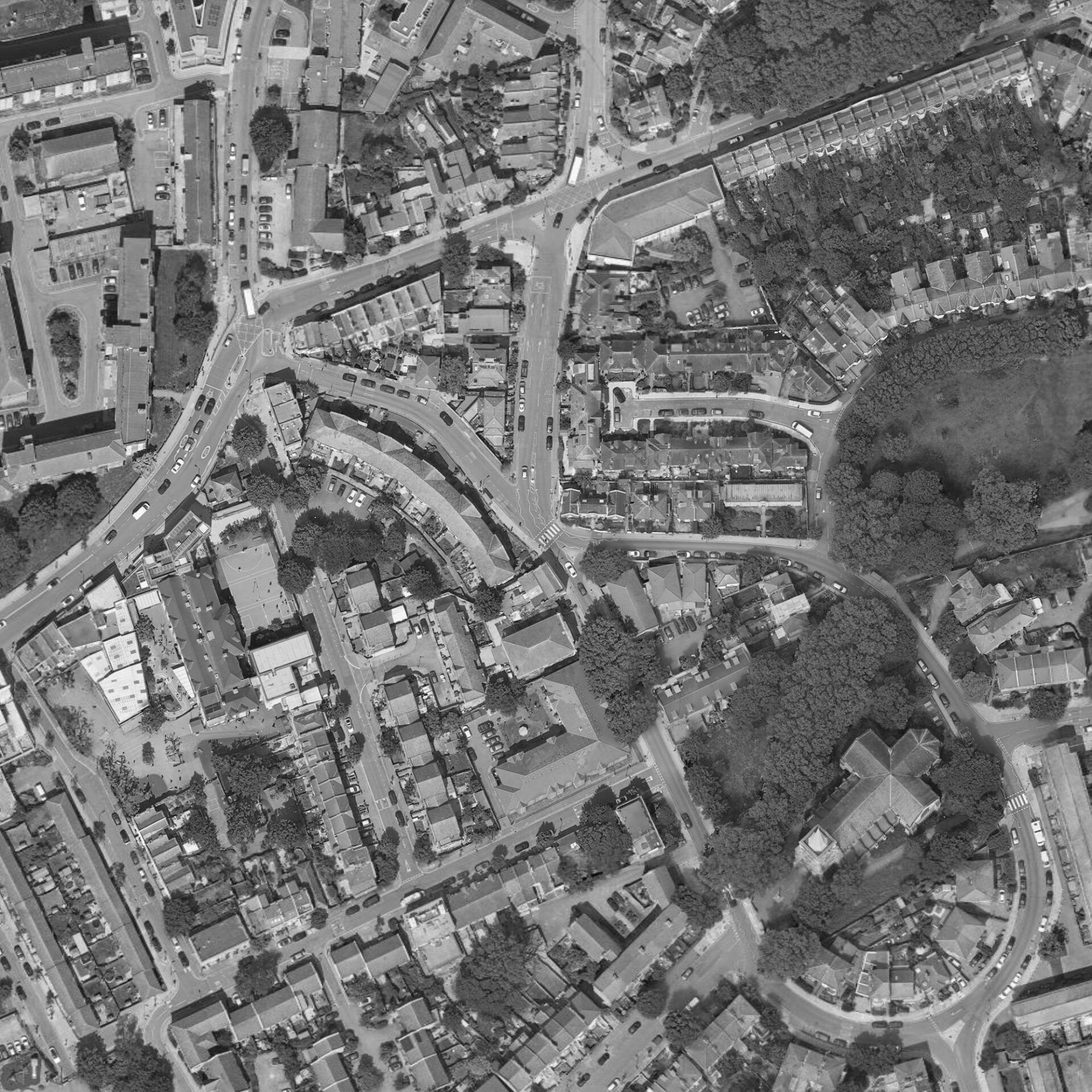 THE ALBION SITE CONTEXT | Aerial view showing The Albion’s position within its surrounding East London neighbourhood.