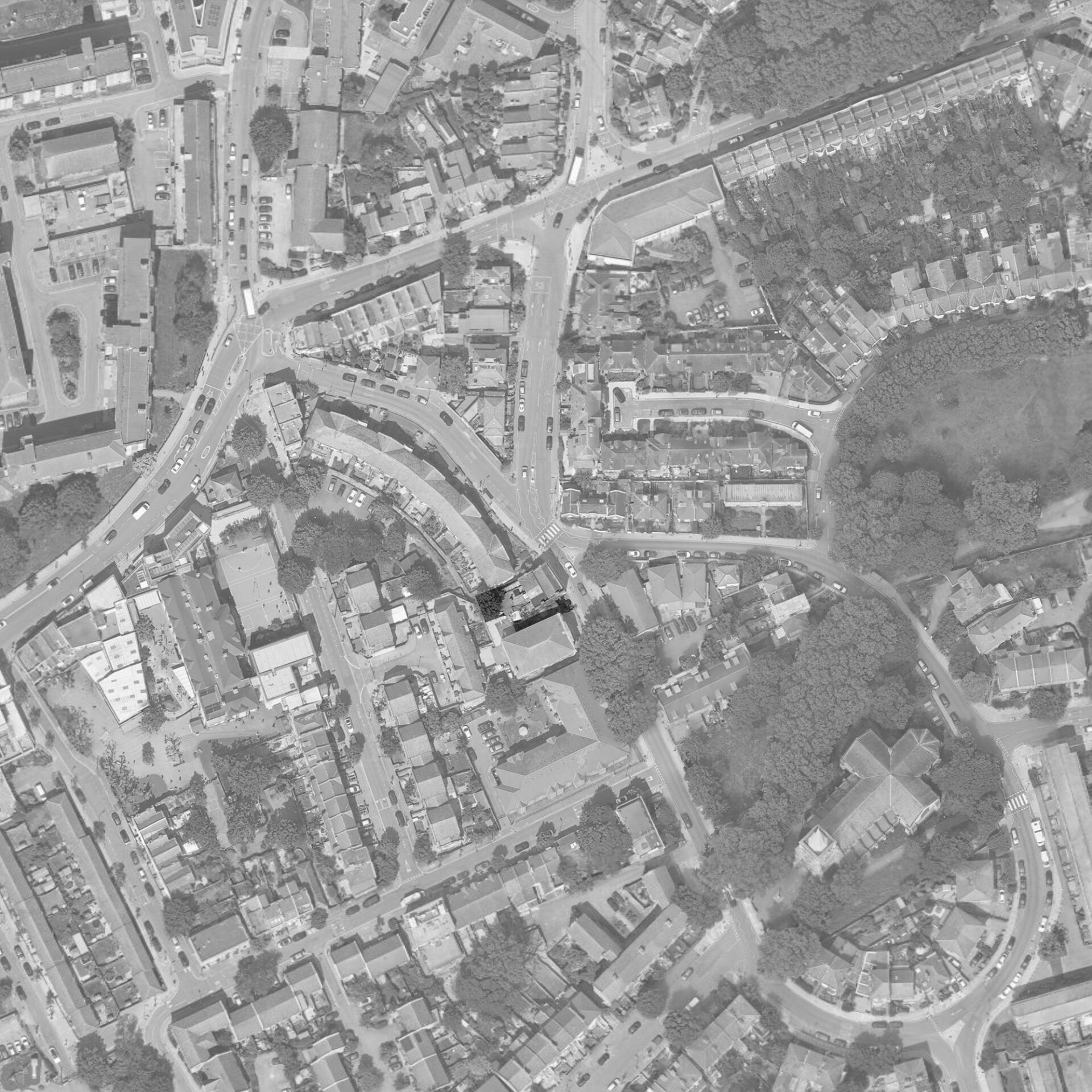 THE ALBION LOCATION HIGHLIGHT | Aerial view with site boundary marked.