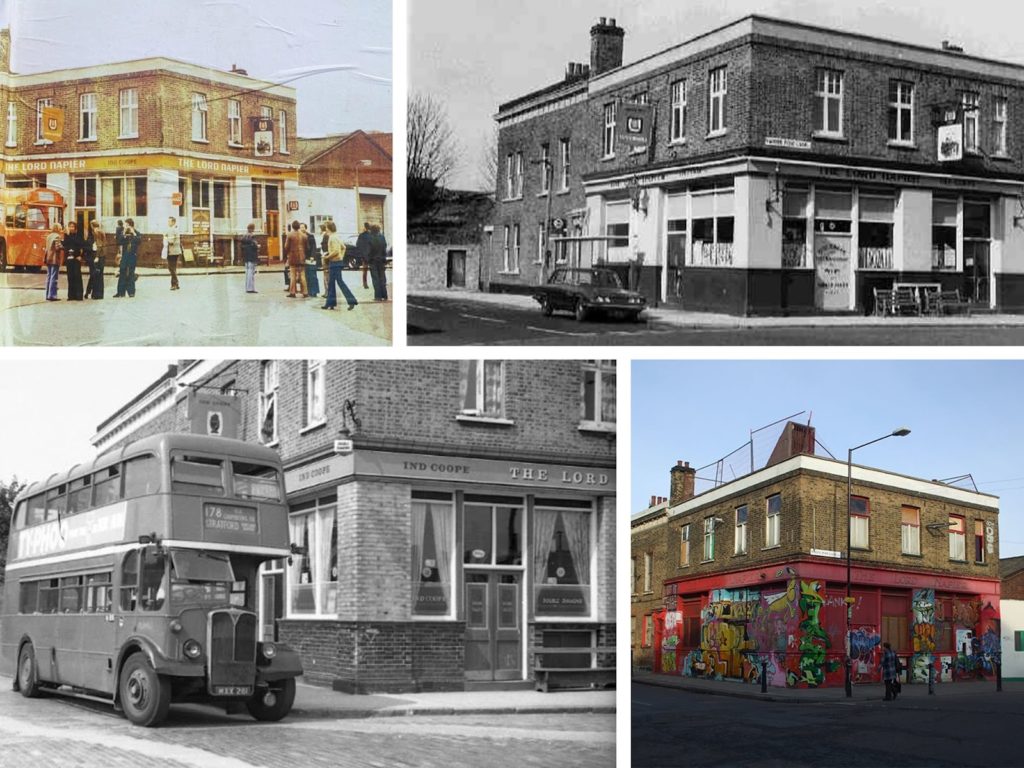 THROUGH THE YEARS | Collage of archival photographs tracing the Lord Napier pub’s evolution over time.