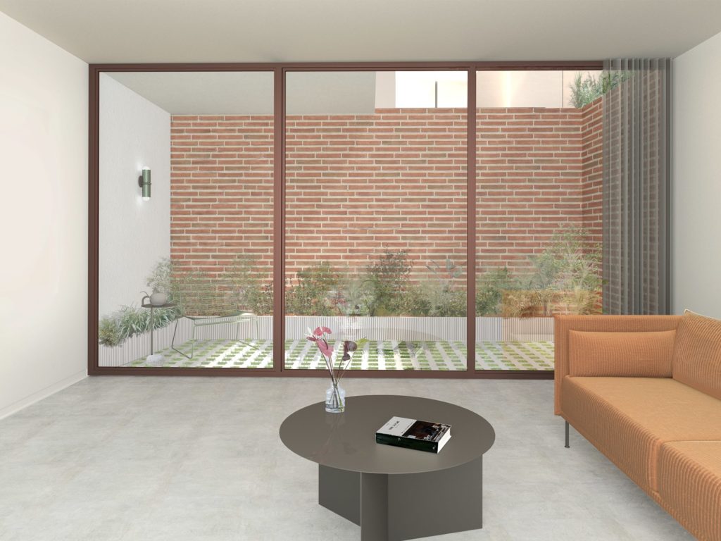 Light and flow | Interior living space seamlessly connected to outdoor terrace through expansive glazing.