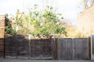 Existing condition | Underused frontage of the Wallwood House site, set to be transformed through our contemporary infill housing design.