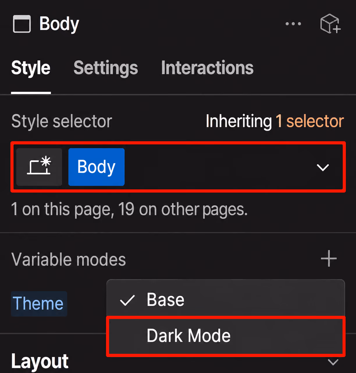 Dark Mode Instruction