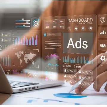 ai in marketing screen with person at desk