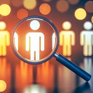 Magnifying glass on people