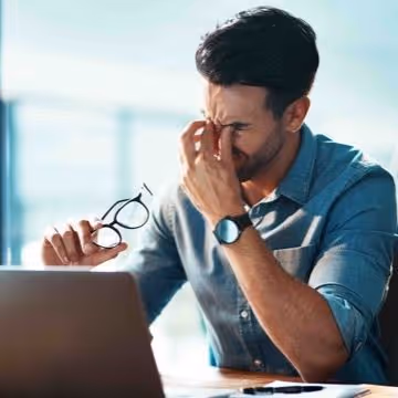 Man upset at computer