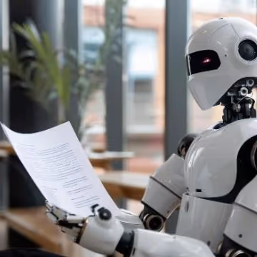 AI Robot Reading a CV