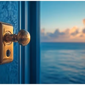 Door opening to the sea