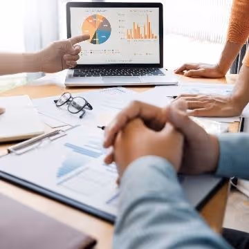 Marketers looking at an analytics screen
