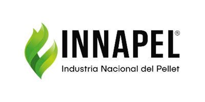 INNAPEL company logo with green stylized leaf graphic and text 'Industria Nacional del Pellet'.
