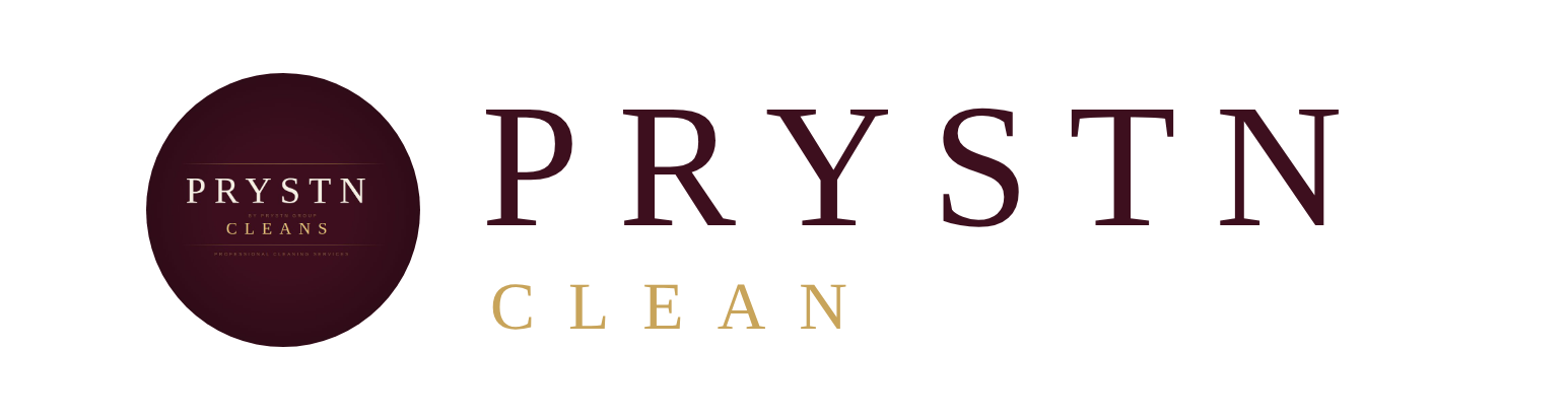 PRYSTN Clean logo with PRYSTN in large letters and CLEAN in smaller gold letters beneath it.