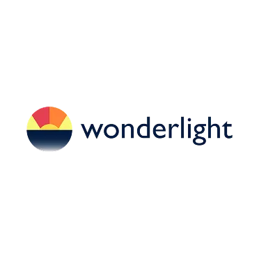 Wonderlight logo with a stylized sun and sea graphic.