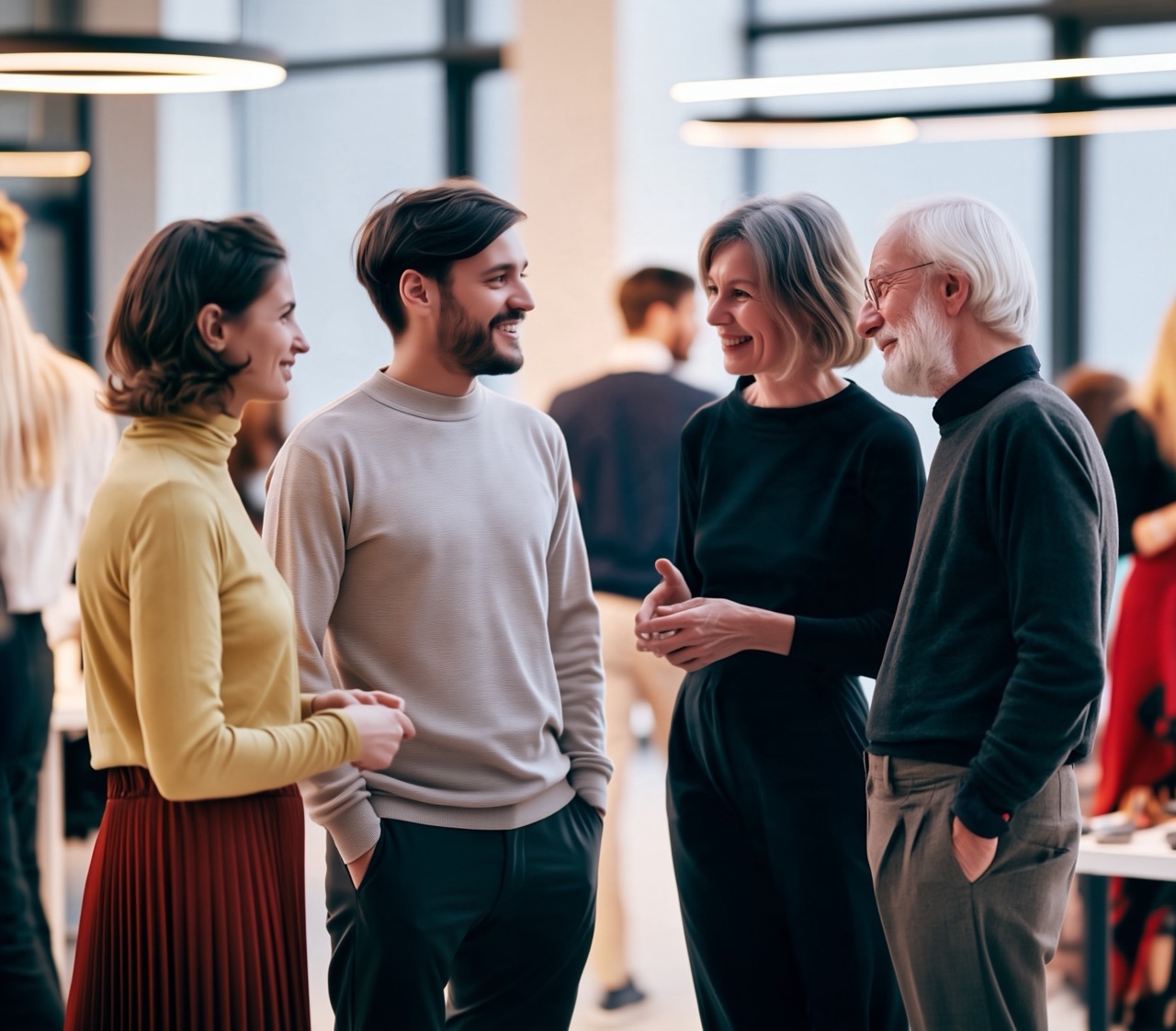 image of author networking post-event