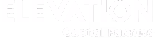 Logo ELEVATION Capital Partners avec texte blanc sur fond gris.