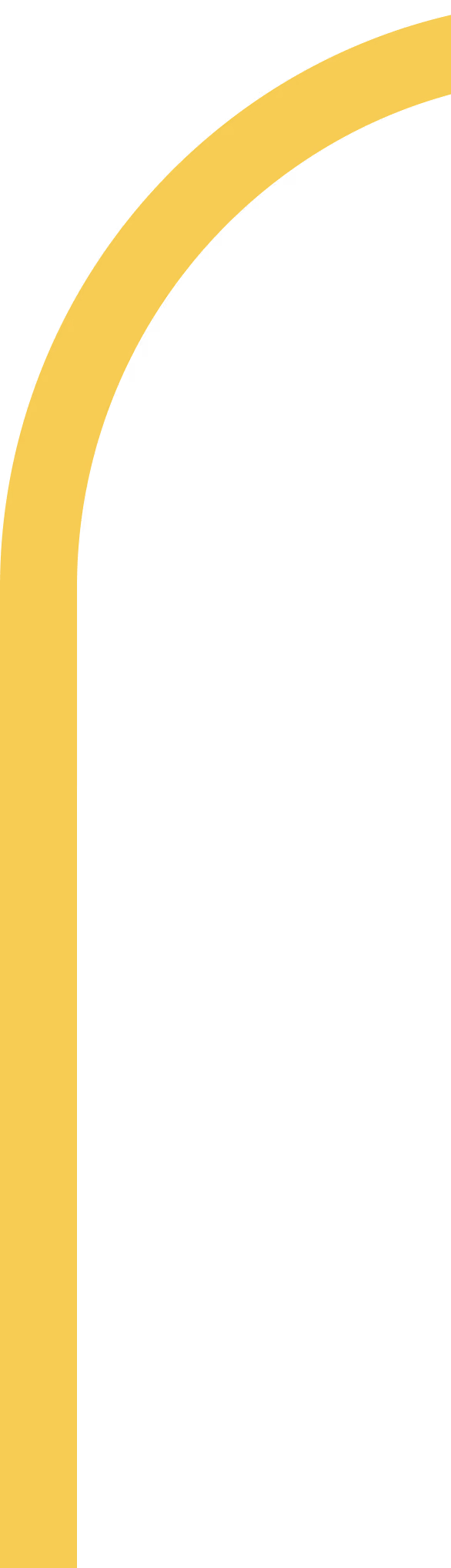 Arc jaune épais sur fond noir, allant du bas vers le coin supérieur droit.