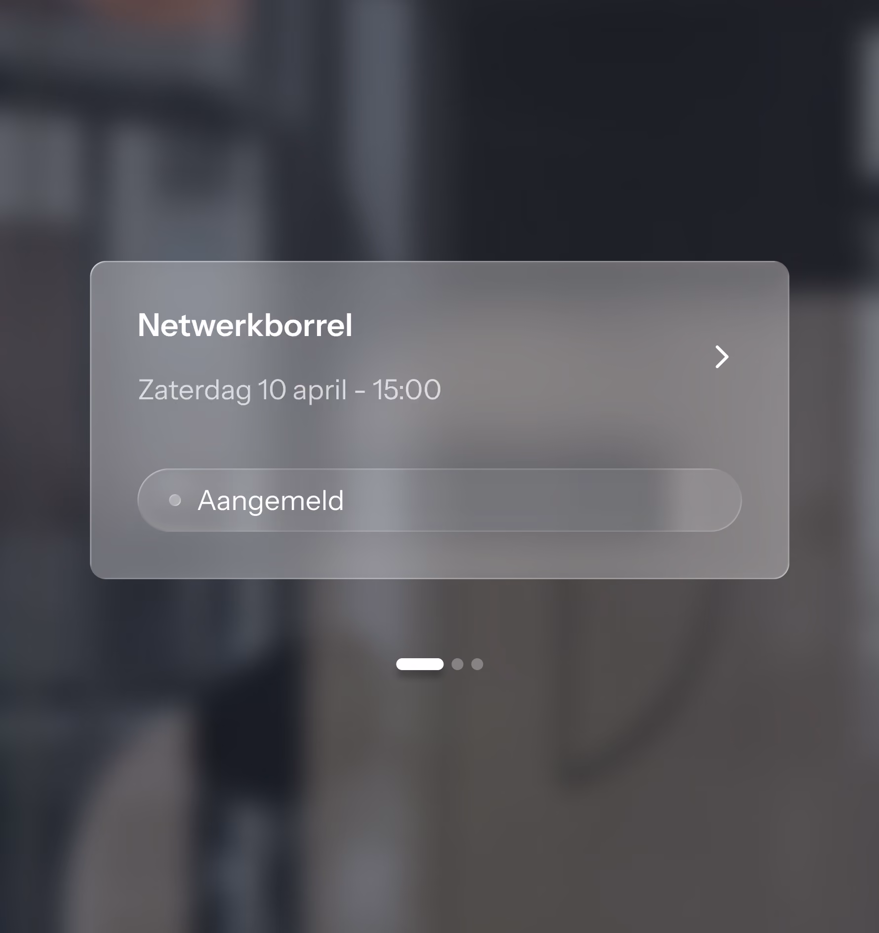 Aangemeld in de app voor een netwerkborrel