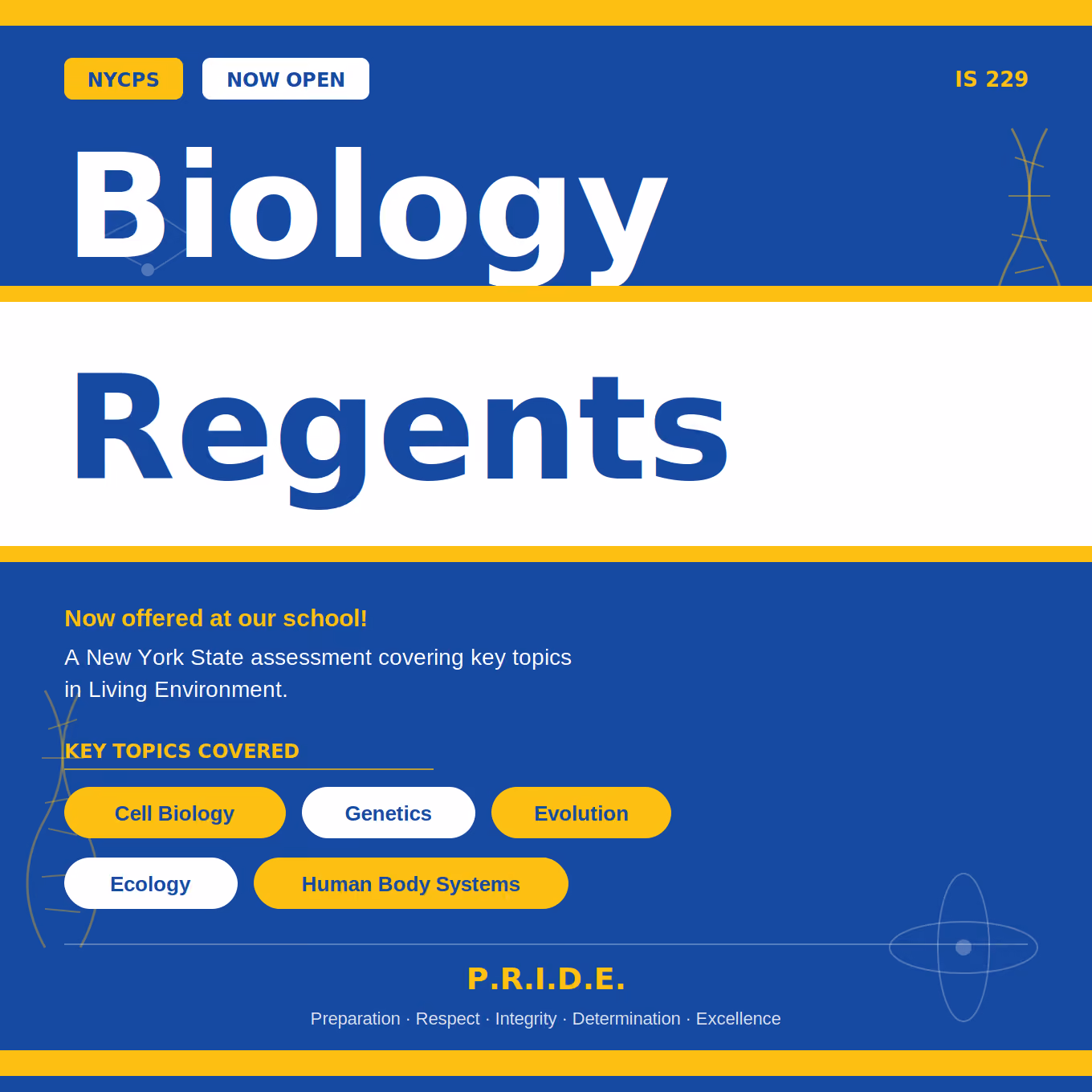 IS 229 Biology Regents exam now open at our school