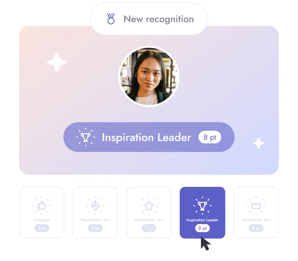 The inspirational leader recognition badge worth 8 points.