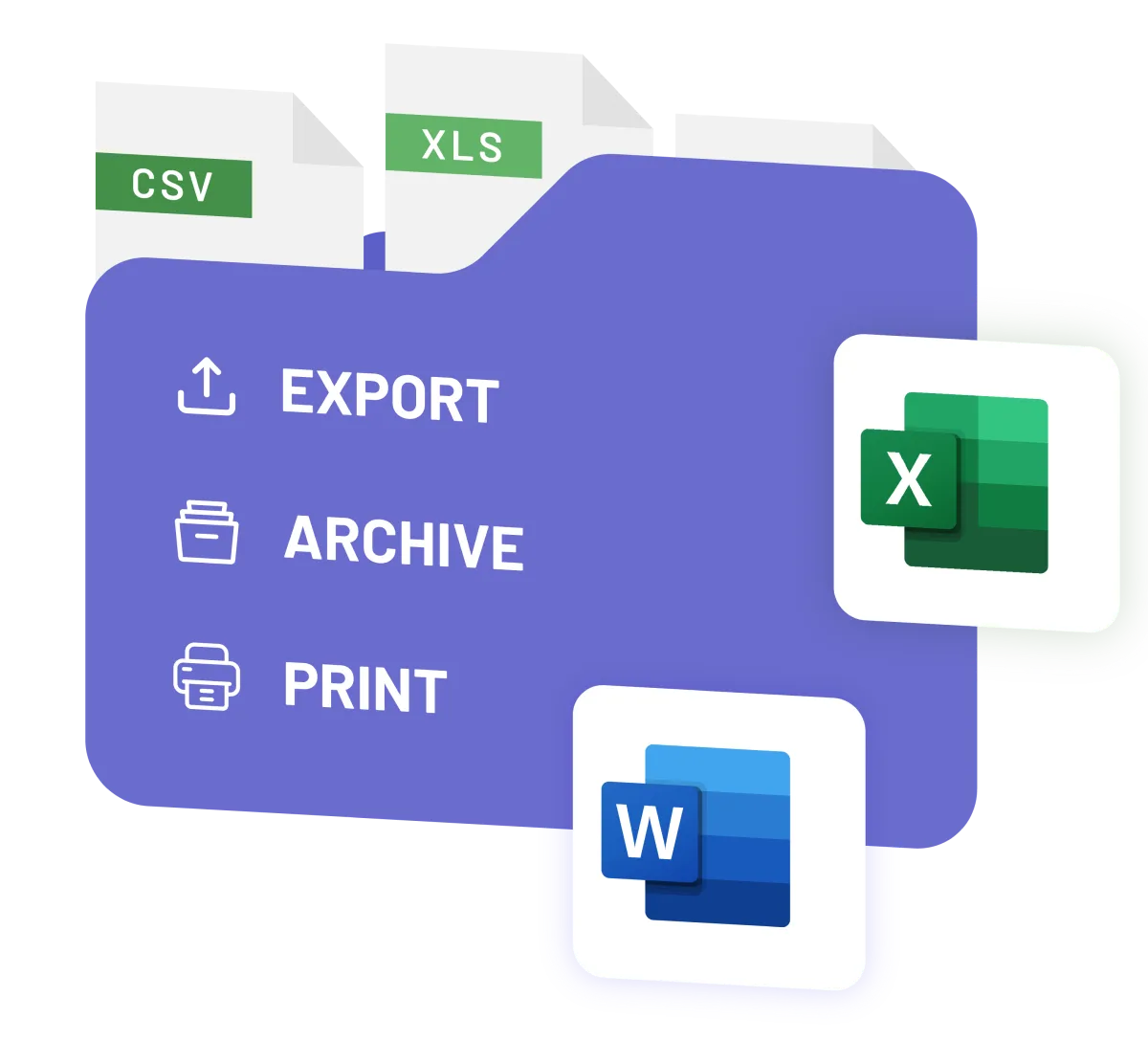 Exporting reports as Word documents or Excel spreadsheets.