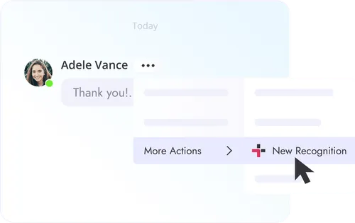 Give kudos right inside Microsoft Teams chat with a single click!