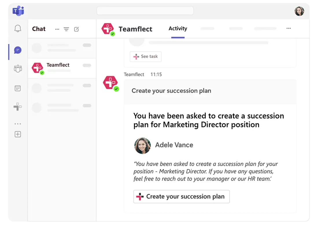 Teamflect adaptive cards