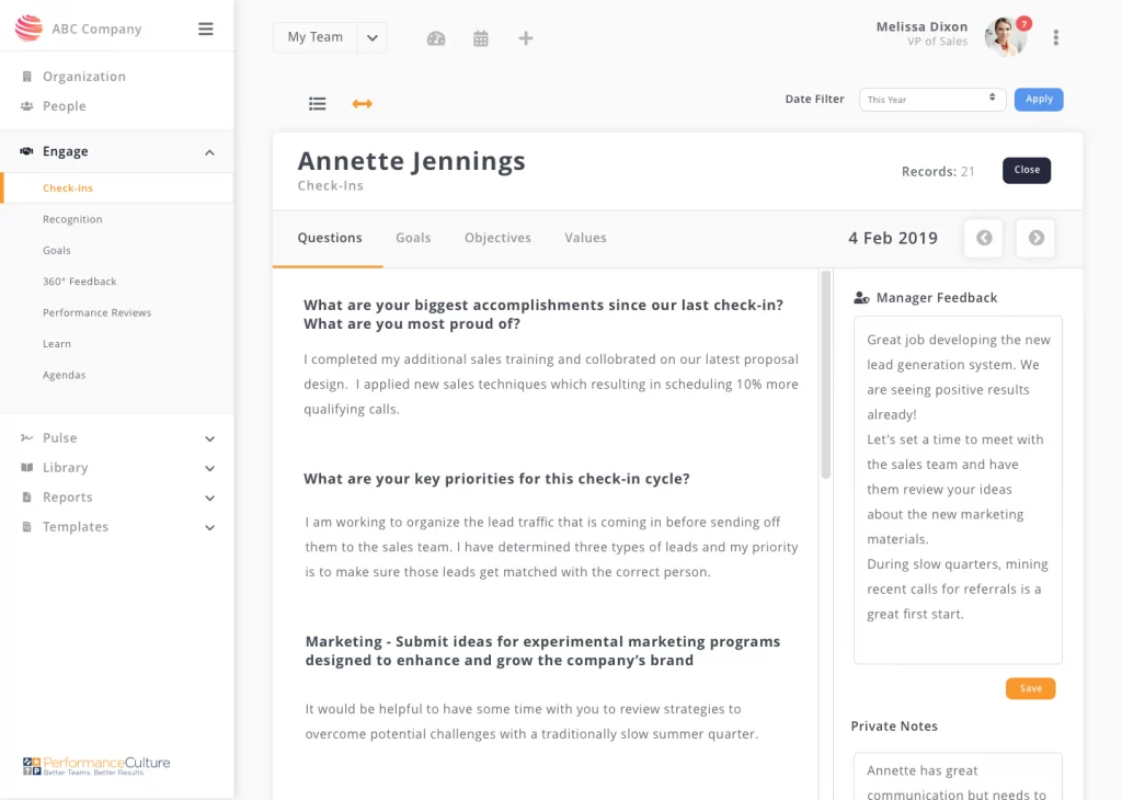 screenshot of workdove app