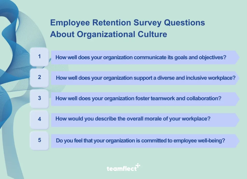 employee retention survey questions about organizational culture