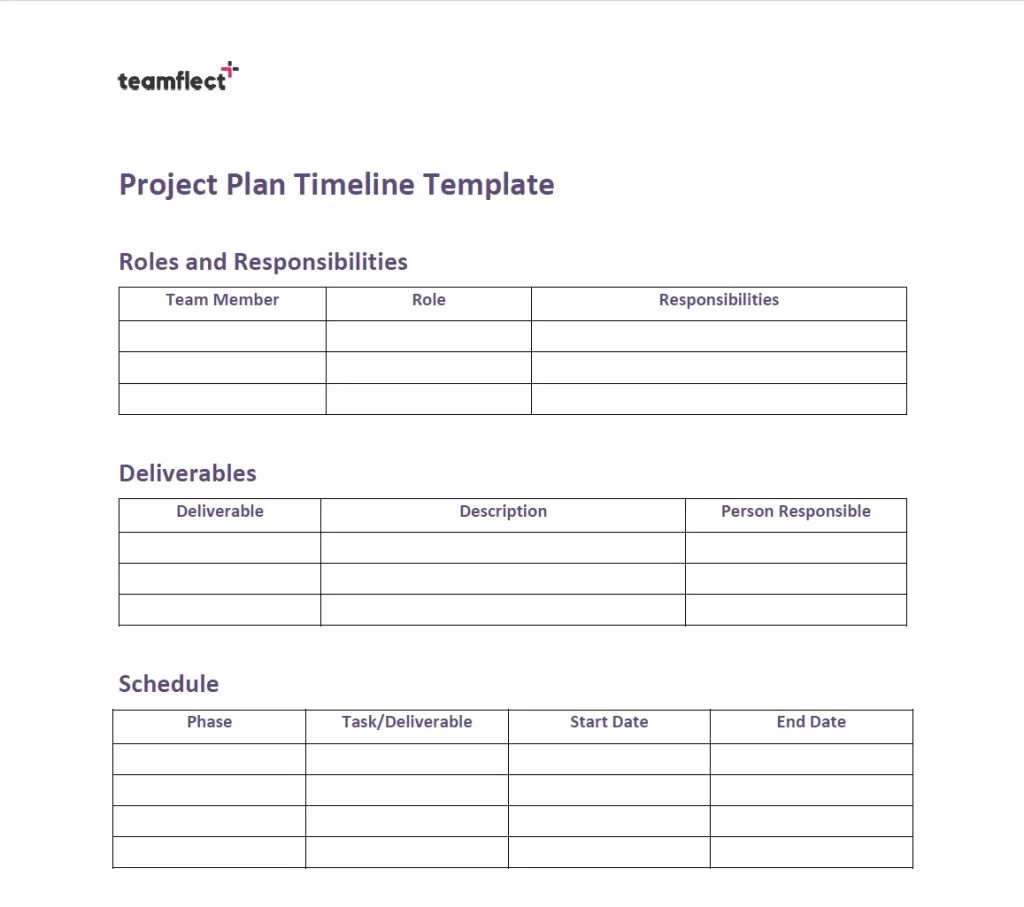Project Plan Timeline Template for Word