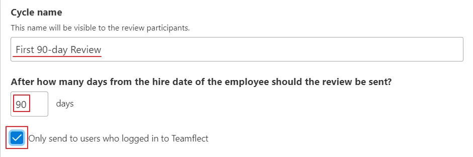 90 day probation period: Automation with Teamflect
