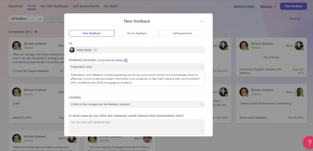 negative feedback examples: Select Your Feedback Template