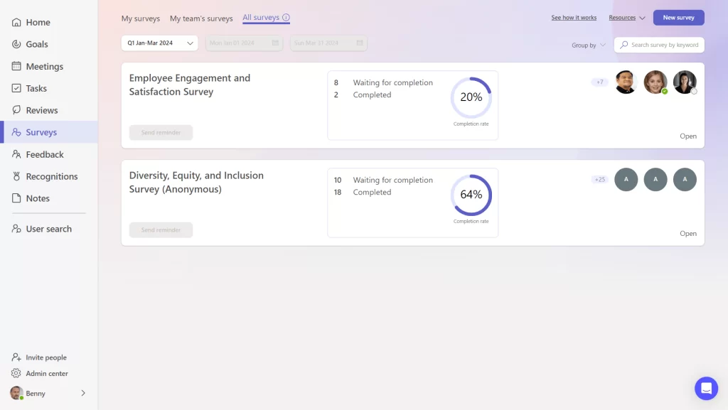 Anonymous Surveys inside Teamflect