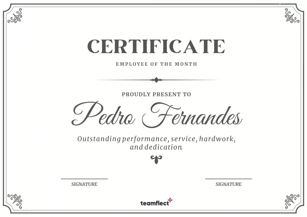 black and white employee of the month template