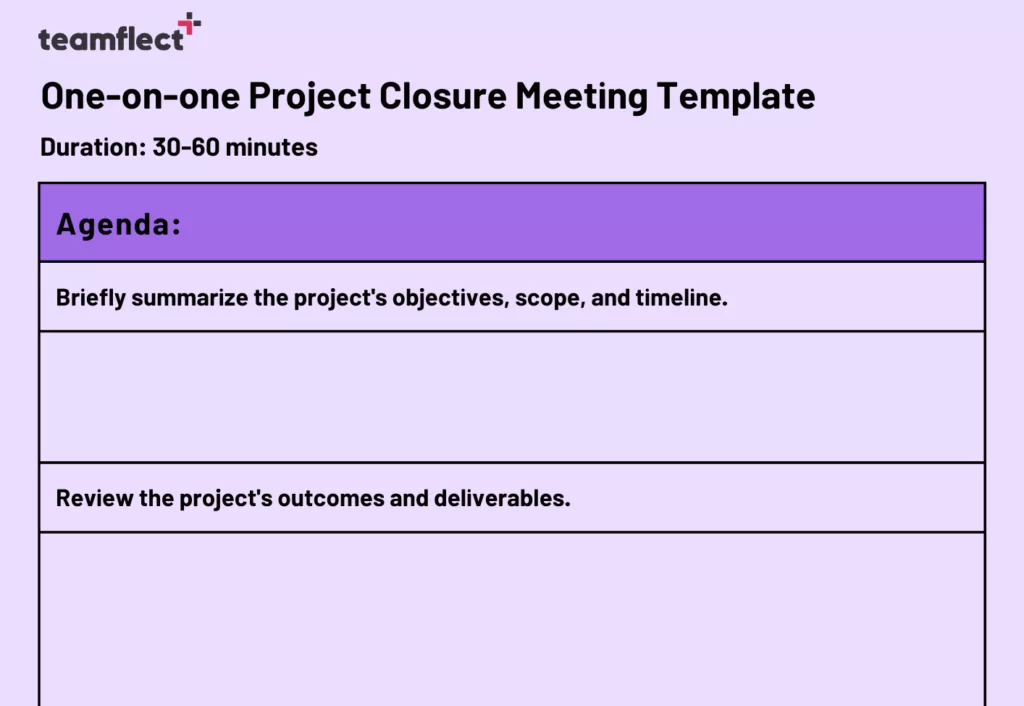 One-on-one project closure template