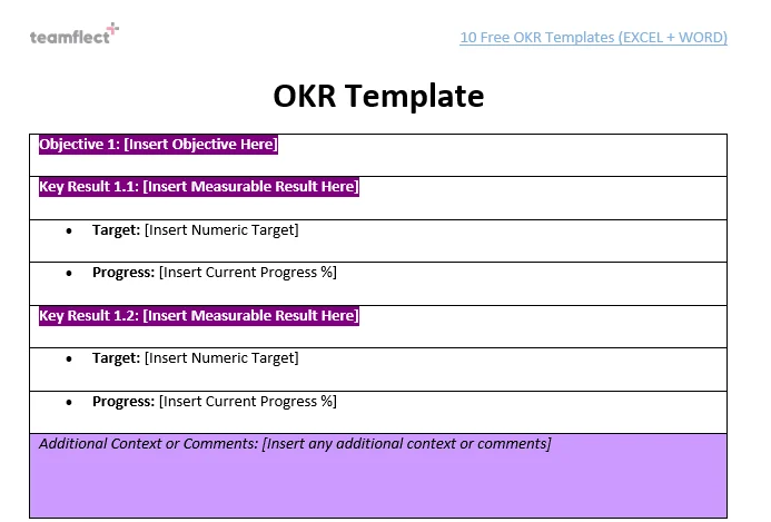 OKR template