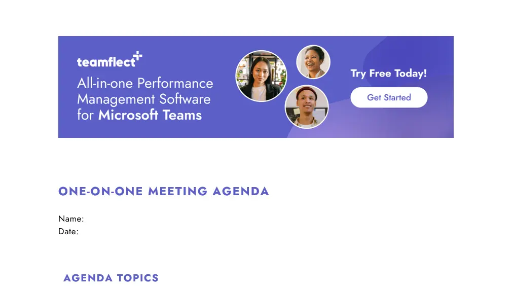 One on one meeting agenda template