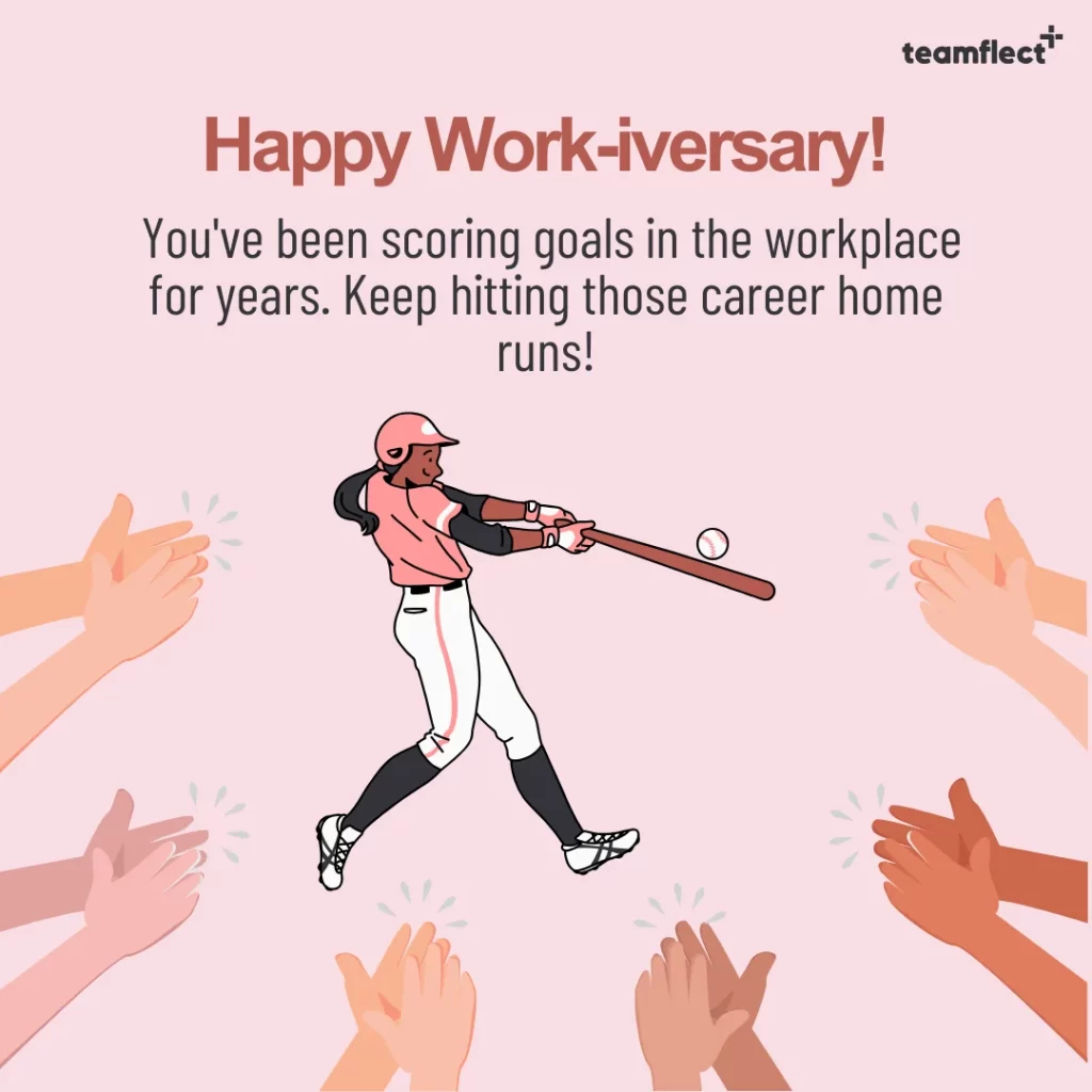Work anniversary card - Career Home Run