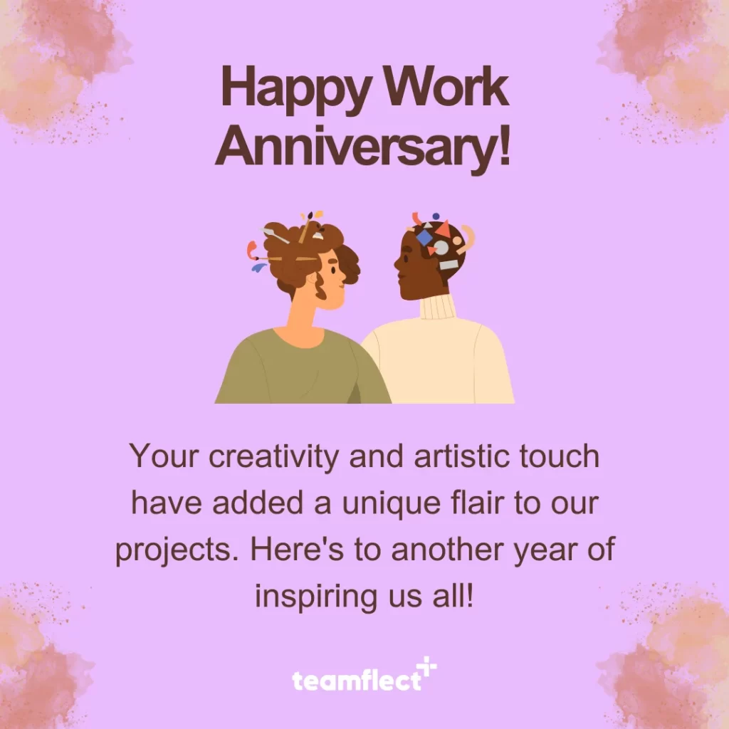 Work anniversary card - Creativity